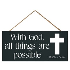 JennyGems With God All Things Are Possible Christian Wall Decor, Bible Verse