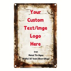 Personalized Iron Tin Sign, Measuring 8.0X12.0 inch, Customizable Text, Image, √