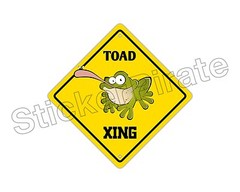 *Aluminum* Toad Crossing Funny Metal Novelty Sign 12″x12″