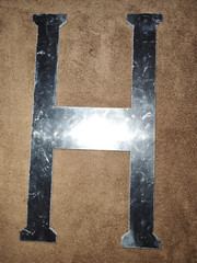 Letter H Aluminum Diamond Plate 8″ x 4 1/4″ x 1/8″