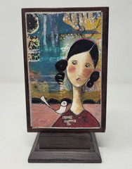 2009 Kelly Rae Roberts Gratitude Surrounds Her Wall Art Plaque 6″ x 4″ w/ Stand