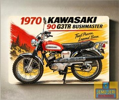 1970 Kawasaki 90 G3TR Bushmaster Motorcycle Metal Poster 30x20cm Sign