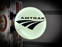 Amtrak Round LED Light Box | USB Powered Train Sign | RGB Option