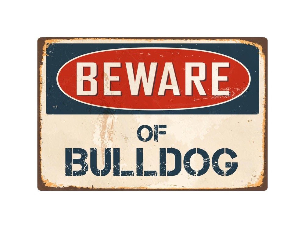 Beware Of Bulldog 8″ x 12″ Vintage Aluminum Retro Metal Sign VS084
