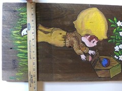 VTG RARE Barn Wood Americana Chalkware Rustic Reclaimed Farm Art Decor Farmhouse