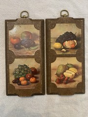 VTG Wall Art Henk Bos Still Life Wooden , 1970s Litho Print, Set Of 2