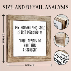 Funny Wood Sign, Wooden Box Sign Plaque, Freestanding Desk Sign, Farmhouse Home