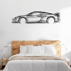 Corvette C8 Z06 Detailed Silhouette Metal Wall Art, Metal Car Wall Art