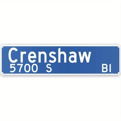 Los Angeles Street Sign Crenshaw Boulevard Aluminum Street Sign 18×4 Funny