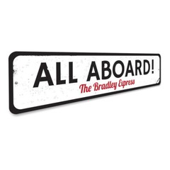 All Aboard Sign, Personalized Express Train Sign, Custom Train Metal Wall Decor