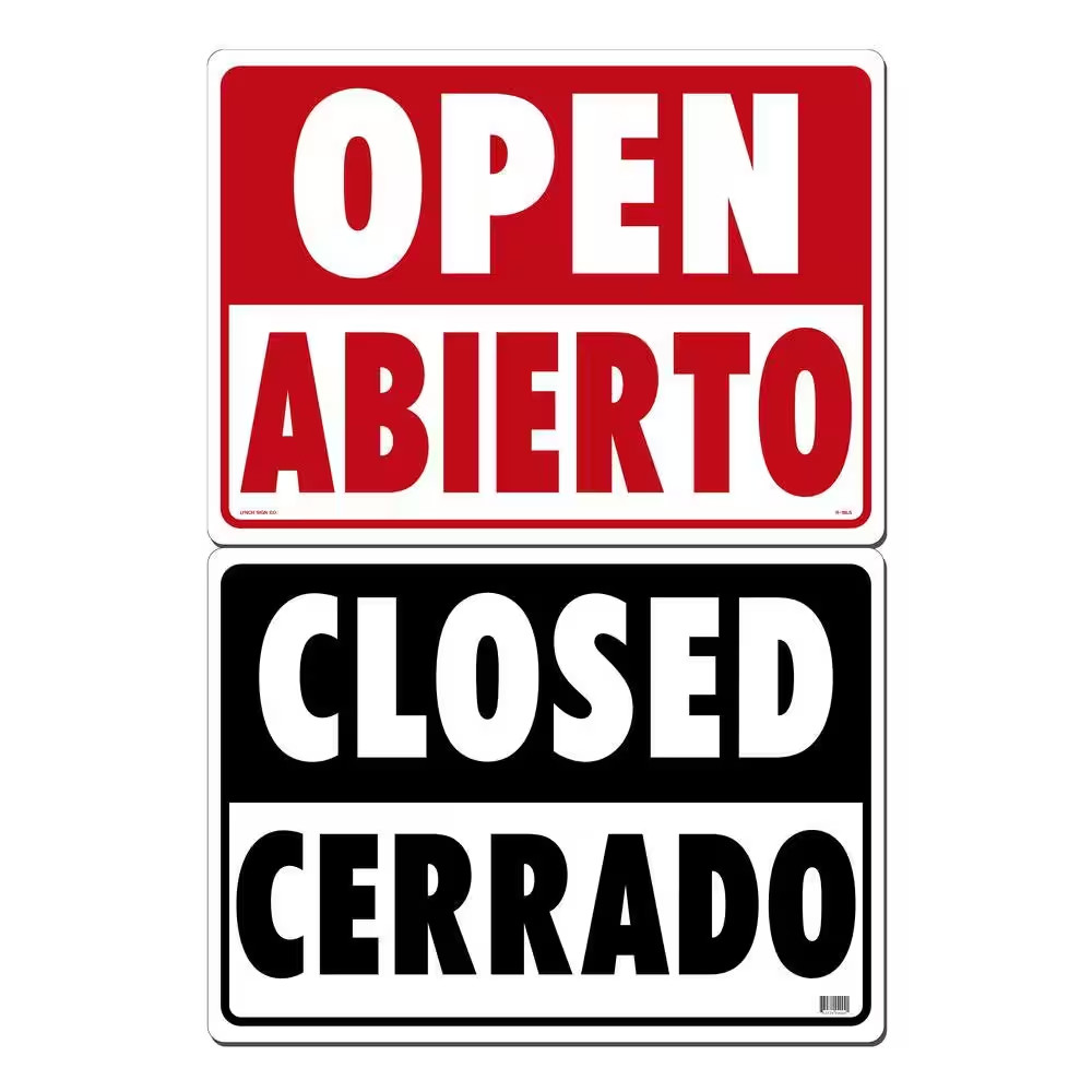21 In. X 15 In. Open/Closed Sign Printed on More Durable, Thicker, Longer Lastin