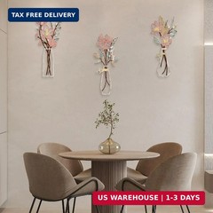 3 Pcs Metal Flowers Wall Arts Rustic Farmhouse Decor Bathroom Wall Decor Metal W