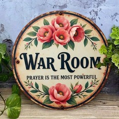 War Room Tin Metal Sign Prayer is the Most Powerful Wall Art 8×8