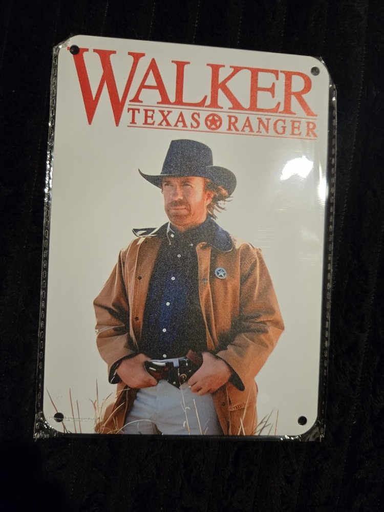 Chuck Norris Walker Texas Ranger Metal Western Wall Sign Decor