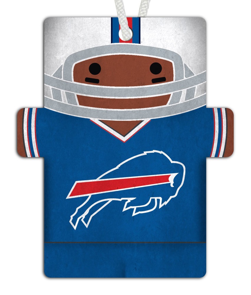 Football Player Ornament 4.5in – N0988 – Buffalo Bills – MDF Wood
