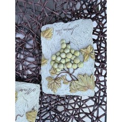 Vintage Cheri Blum 3D Wine Wall Plaques Set of 3 Merlot Chardonnay Sauvignon
