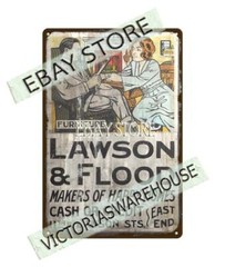 Lawson Flood furnitures metal tin sign poster advertising memorabilia wall art