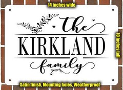 Kirkland Family Decorative Metal Door or Wall Plaque (Style 2)