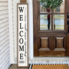 Welcome-ish Sign for Front porch Standing 45″X9″ Wooden Frame Large Outdoor Welc