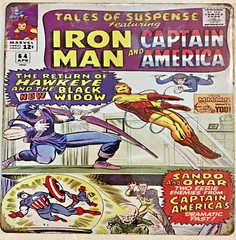 TIN SIGN 12×12 square Iron Man Captain America Hawkeye Marvel comics Superhero