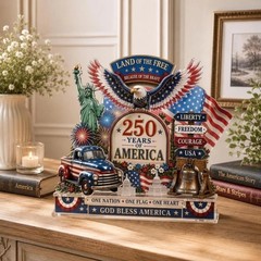 USA 250th Anniversary Acrylic Plaque 1776-2026 Patriotic Shelf Decor