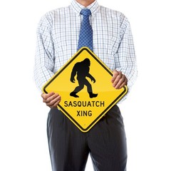 SASQUATCH XING SIGN / 18″X18″ / COLLEGE DORM / FUNNY WALL ART / reflective Sign