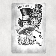 Alice in Wonderland Inspired Custom 10″x14″ Metal Wall Sign Office Home Mancave