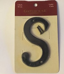 GATEHOUSE Door House Address Street Sign Number Letter S Black 4″ 10 cm 4 in