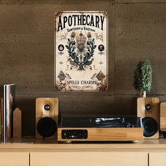 Vintage Apothecary Tin Metal Signs Set of 1, 8×12-inch – Antique Pharmacy Wall A