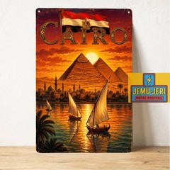 Cairo Egypt Metal Poster Tin Sign Travel Destination Wall Decor 20*30cm