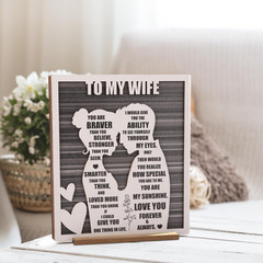 Mothers Day to My Wife Plaque | Valentines Romantic Gifts for Wife from Husba…