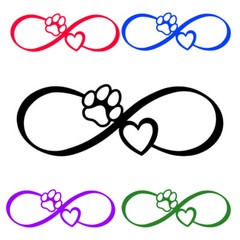 Infinity Symbol Paw with Heart