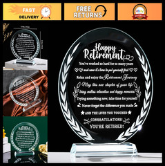 2025 Retirement Gifts for Him & Her – Crystal Keepsake Plaque for Teachers, Nurs