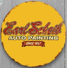 Earl Sheib Auto Painting 12″ Diameter Vintage Novelty Metal Sign Made In USA New
