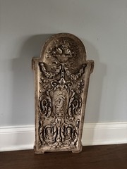 Romanesque Plaster Wall Plaque Featuring Fruit And Central Medallion Of goddess