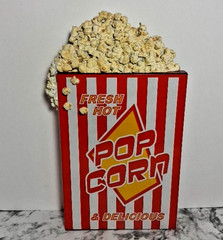 Large New 3D Metal Popcorn Wall Plaque Sign Movie Room Decor Made in 2007