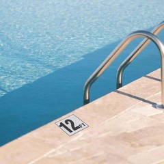 12FT Pool Depth Markers – 1 Pack 6×6 IN Vinyl Pool Stickers – Adhesive Swimmi…