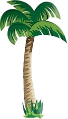 3-5ft SET-Jointed Cutout PALMTREE-FLAMINGO-TIKI Luau Graduation Party Decoration
