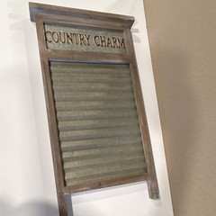 Country Charm Farmhouse Rustic Wall Sign Wood Corrugated Metal Distressed