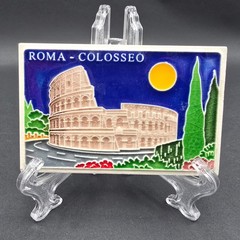 Creazioni Luciano Italy Ceramic Tile Roma Colosseum Relief Plaque Wall Art