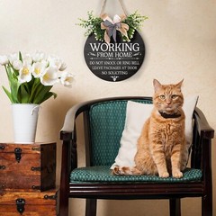 Working From Home Sign for Front Door 12″x12″, Please Do Not Knock or Ring Be…