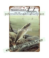 1968 Pennsylvania sporting fishing outdoor boating metal tin sign house of decor
