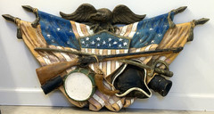 Vtg American Patriotic Symbols fiberglass Bald Eagle w/ Shield Wall Hanging 40″L