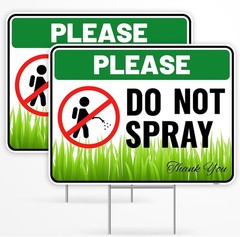 2PC Do Not Spray Sign with Metal Stakes, 12″X9″ – Corrugated Plastic – Outdoor N