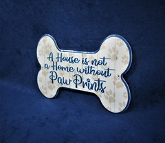 PAW PRINTS -*US MADE*- Die-Cut Embossed Metal Sign – Dog Pet Home Wall Décor