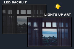 LED Backlit Window View Wall Art Lighted Frame – balcony body of water