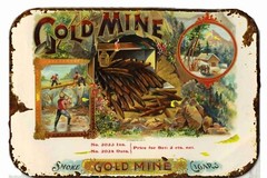 Gold Mine Cigar Label Metal Tin Sign 8 x 12 Vintage Retro Look