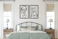 Set of 2 Female Body Metal Wall Art Minimalist Woman Line Art Decor Bedroom Gift