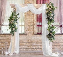 1 PCS 29 Inch x 20 Ft White Sheer Chiffon Drapes Fabric Wedding Arch Panel
