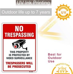 4-Pack UV Printed No Trespassing Signs – 10×14 Inch Aluminum Security Solutions